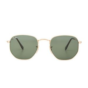 Ray-Ban HEXAGONAL FLAT IN GOLD & GREEN CLASSIC
